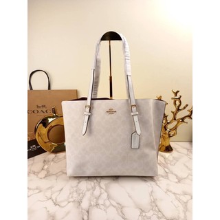 COACH MOLLIE TOTE IN SIGNATURE CANVAS  (COACH 1665) 🔻SIZE : 16 1/4" (L) x 11" (H) x 5" (W) 🔻COLOR : LIGHT KHAKI/CHALK