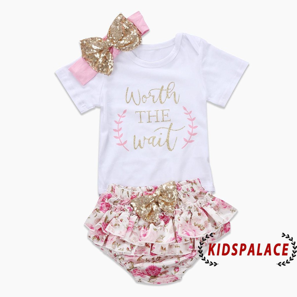 Bodysuits & Jumpsuits 154 บาท EDL-ทารกแรกเกิดเสื้อผ้าเด็กหญิงเสื้อผ้า Floral Romper Jumpsuit บอดี้สูทกางเกงคาดศีรษะ Baby & Kids Fashion
