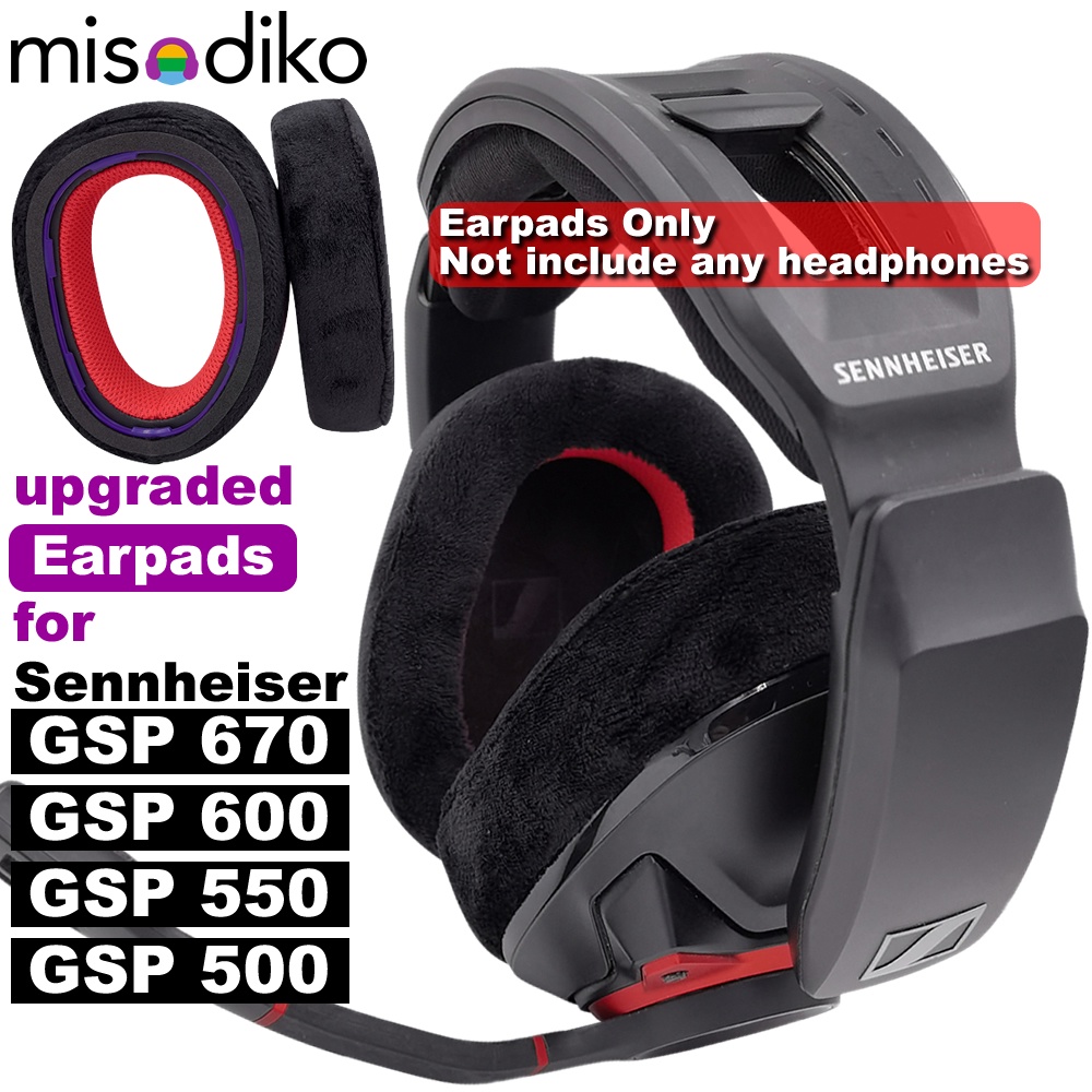 Misodiko แผ่นครอบหูฟัง แบบเปลี่ยน สําหรับ Sennheiser GSP 670 600 601 602 500 550