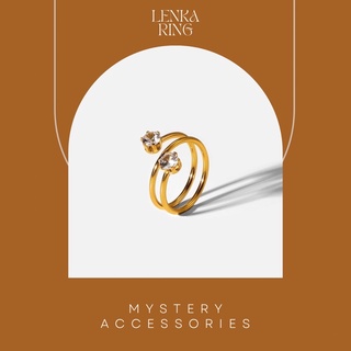 [Stainless Steel] MA603: Lenka Ring | Mystery Accessories แหวนแฟชั่น สีทอง เพชร