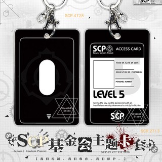 Ready Stock SCP Special Containment Procedures Foundation Card Cover Holder Student School Bus Meal Card Key Pendant Keychain