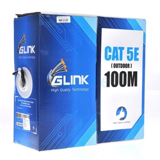 สายแลนLAN 100 เมตร UTP LAN CABLE CAT5e OUTDOOR BOX 100M GLINK