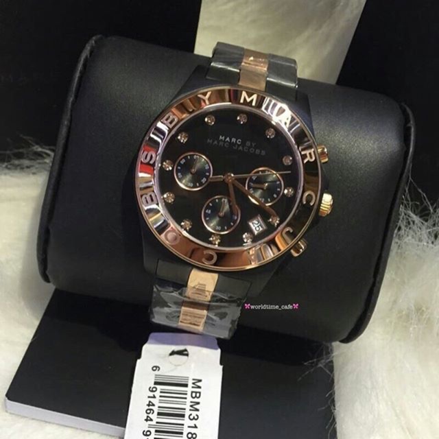 ✨Marc by Marc Jacobs two tone black/rose gold  40 mm #mbm3180