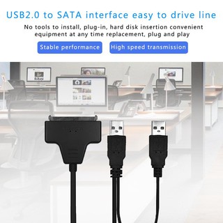 USB 2.0 to SATA อะแดปเตอร์สำหรับ 2.5 / 3.5 Inch Hard Disk Drive Converter Cable