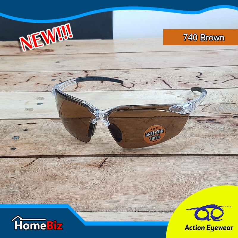 Action Eyewear รุ่น 740 Brown แว่นตานิรภัย, กันแดดกัน...UV-ใส่เที่ยว ใส่ออกกำลังกาย