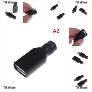 Takaflower อะแดปเตอร์เชื่อมต่อแล็ปท็อป 5v 5.5x2. 1 มม. dc usb 2.0