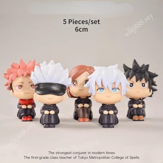 ตุ๊กตาฟิกเกอร์ Jujutsu Kaisen Q Version GojoSatoru Itadori Megumi ขนาด 6 ซม. สําหรับตกแต่ง 5 ชิ้น ต่อชุด