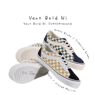 รองเท้า Vans Bold Ni Checkerboard Dress Blues / Trekking Green , Vans Bold Ni Checkerboard Black / orange Mojito