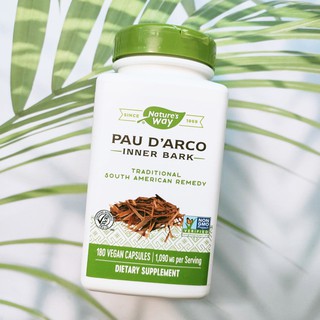 สารสกัดเปลือกชมพูระย้าทิพย์ Pau d Arco Inner Bark 1090 mg 180 Veg Capsules (Natures Way®)