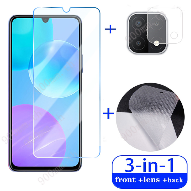 3-in-1 ฟิล์มกระจก OPPO A15S กระจกนิรภัย OPPO A15 A93 A73 A92 A52 A72 A53 A31 2020 HD ป้องกันหน้าจอ ฟ