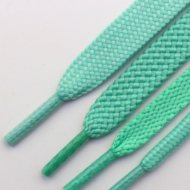 ร้านเชือกผูกรองเท้า Mint Green Apple Green Shoelace Flat Oval Canvas Skate Shoes Casual Shoes Sports