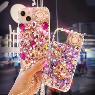 เคสการ์ตูน เคสนอก เคสติดเพชร เคส SAMSUNG เคสโทรศัพท์ เคสโทรศัพท์ ซิลิโคนนิ่ม กันกระแทก ประดับพลอยเทียม พร้อมเชือกคล้อง ลายการ์ตูน สําหรับ Samsung S21 Ultra S21 Plus S20 FE S22 Ultra S23 Plus S23 Ultra Note10 Plus Note20 Ultra Case