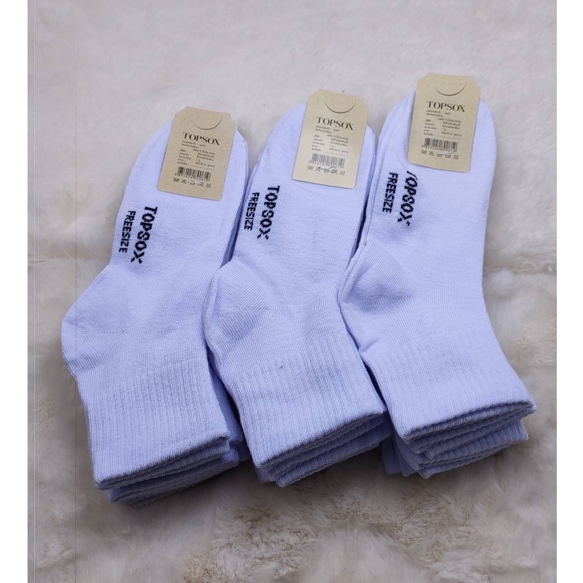 ถุงเท้า ข้อสั้น สีขาว ขนาด (9-12 ฟรีไซส์) ใส่เบอร์ รองเท้า 38-45 ใส่ใด้ทั้งชายกับหญิง มีสินค้าพอร้มส่ง