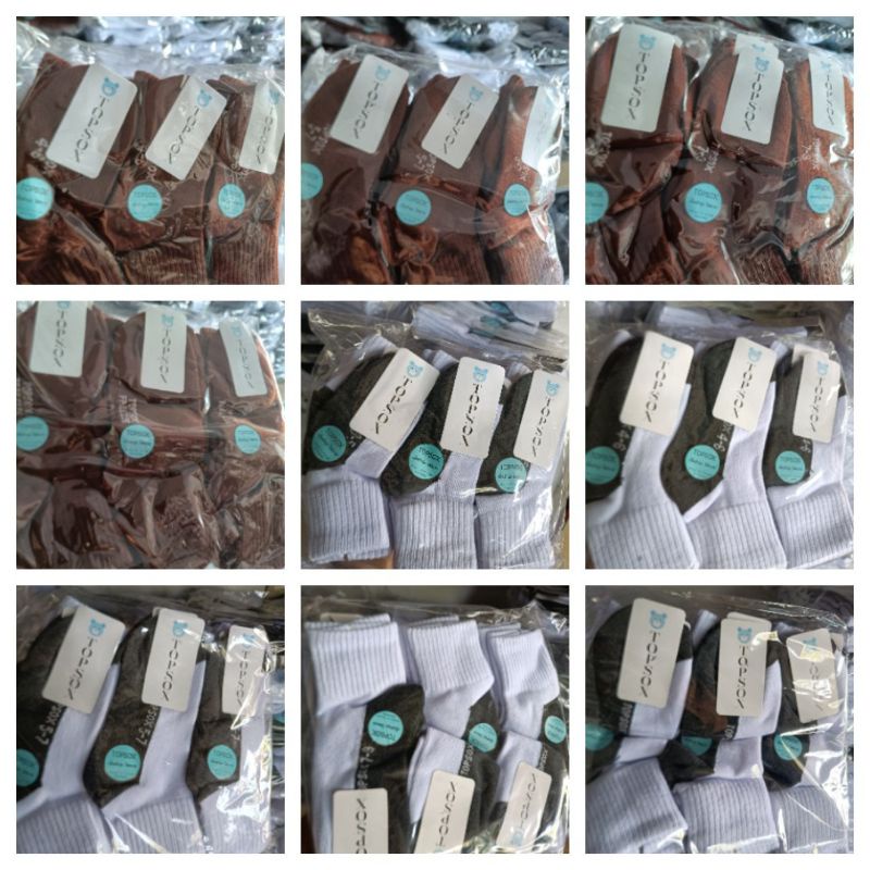 13.ถุงเท้านักเรียน TOPSOX ขาวพื้นเทาและน้ำตาล ราคายกโหลมี 12 คู่ – โปรปัง