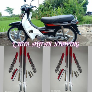 สติกเกอร์ STRIPING LIS LES Pole BODY รถจักรยานยนต์ HONDA Sogan GRAND BULUS 1991 1992 สีเงิน สีแดง