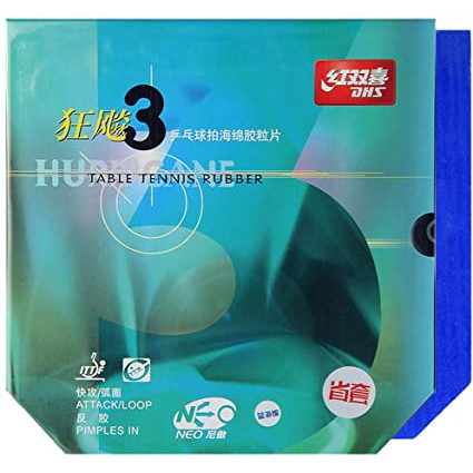 ( มณฑลฟองน้ำน้ำเงิน ) ยางปิงปอง DHS รุ่น  HURRICANE 3 NEO PROVINCIAL BLUE SPONGE