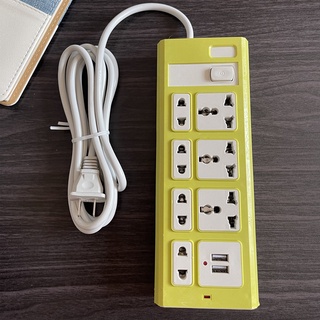 3 เมตร 4usb ปลั๊กไฟ 7 ช่อง 2500 W ปลั๊กพ่วง ปลั๊กสามตา ปลั๊กสายต่อพ่วง ปลั๊กไฟ usb ปลั๊กชาร์จ USB รางปลั๊กไฟ สายยาว 3 เมตร SB8320