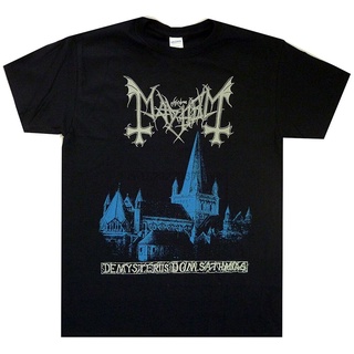 เสื้อยืดผ้าฝ้ายพิมพ์ลายขายดี เสื้อยืด พิมพ์ลาย Mayhem De Mysteriis สีดํา แฟชั่นฤดูร้อน