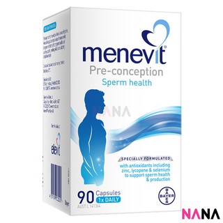 Menevit Male Fertility 90 Capsules วิตามินสำหรับผู้ชายที่อยากมีลูก อสุจิไม่แข็งแรง ช่วยให้เชื้ออสุจิสมบูรณ์ 90 เม็ด (หมดอายุ:06 2025)