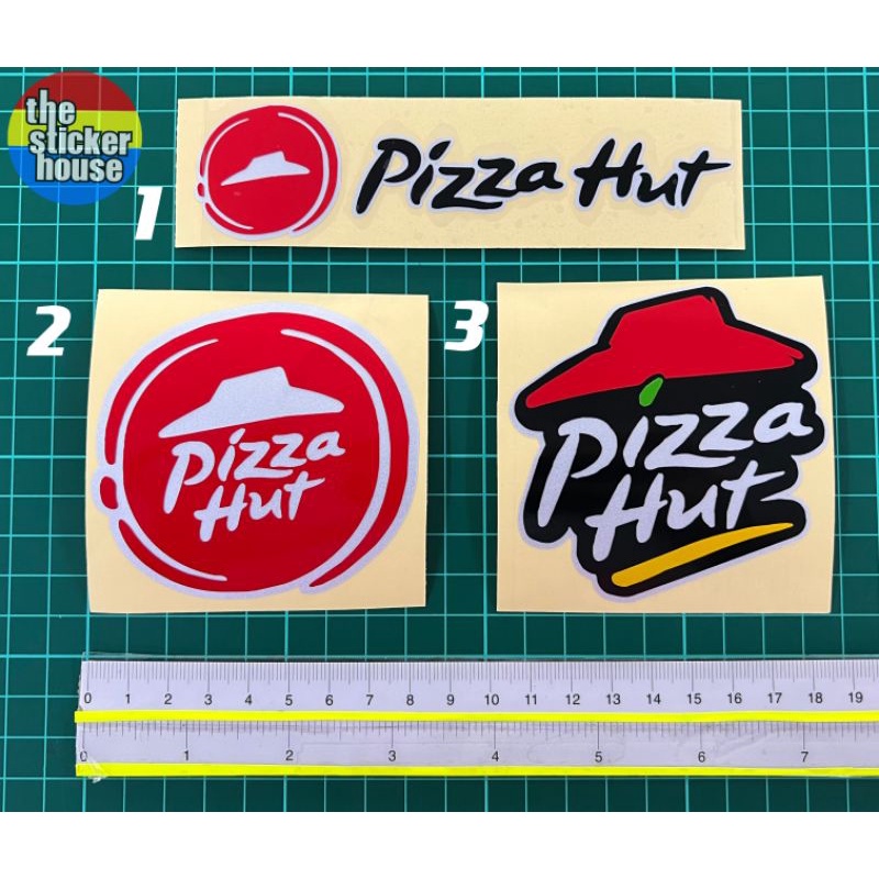 PIZZA HUT LOGO NEW DESIGNS STICKER OVERLAPPING REFLECTIVE