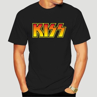 Kiss เสื้อยืดคอกลม แขนสั้น ผ้าฝ้าย พิมพ์ลายโลโก้ร็อค สไตล์วินเทจ ไซซ์ S-3XL