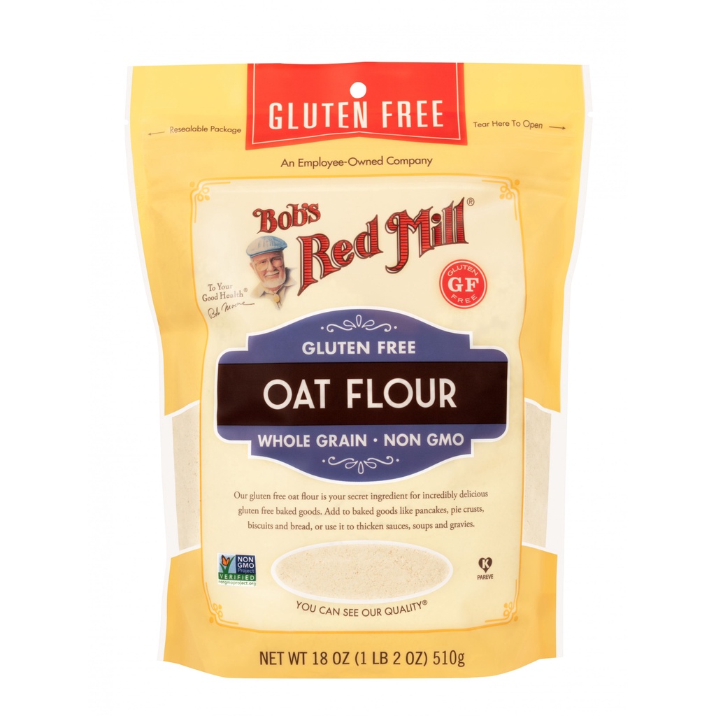 Bob's red mill GF Oat Flour Whole Grain 510g. กลูเตนฟรี แป้งข้าวโอ๊ต