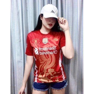 เสื้อบอลลีกนอก Lady Liverpool เสื้อกีฬาคอปก เสื้อฟุตบอลคอปกแขนสั้น เสื้อบอลแขนสั้น