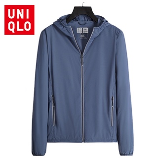 Uni qlo เสื้อแจ็กเก็ตคาร์ดิแกน มีฮู้ด ป้องกันรังสียูวี กันน้ํา UPF50+ สําหรับผู้ชาย เดินป่า