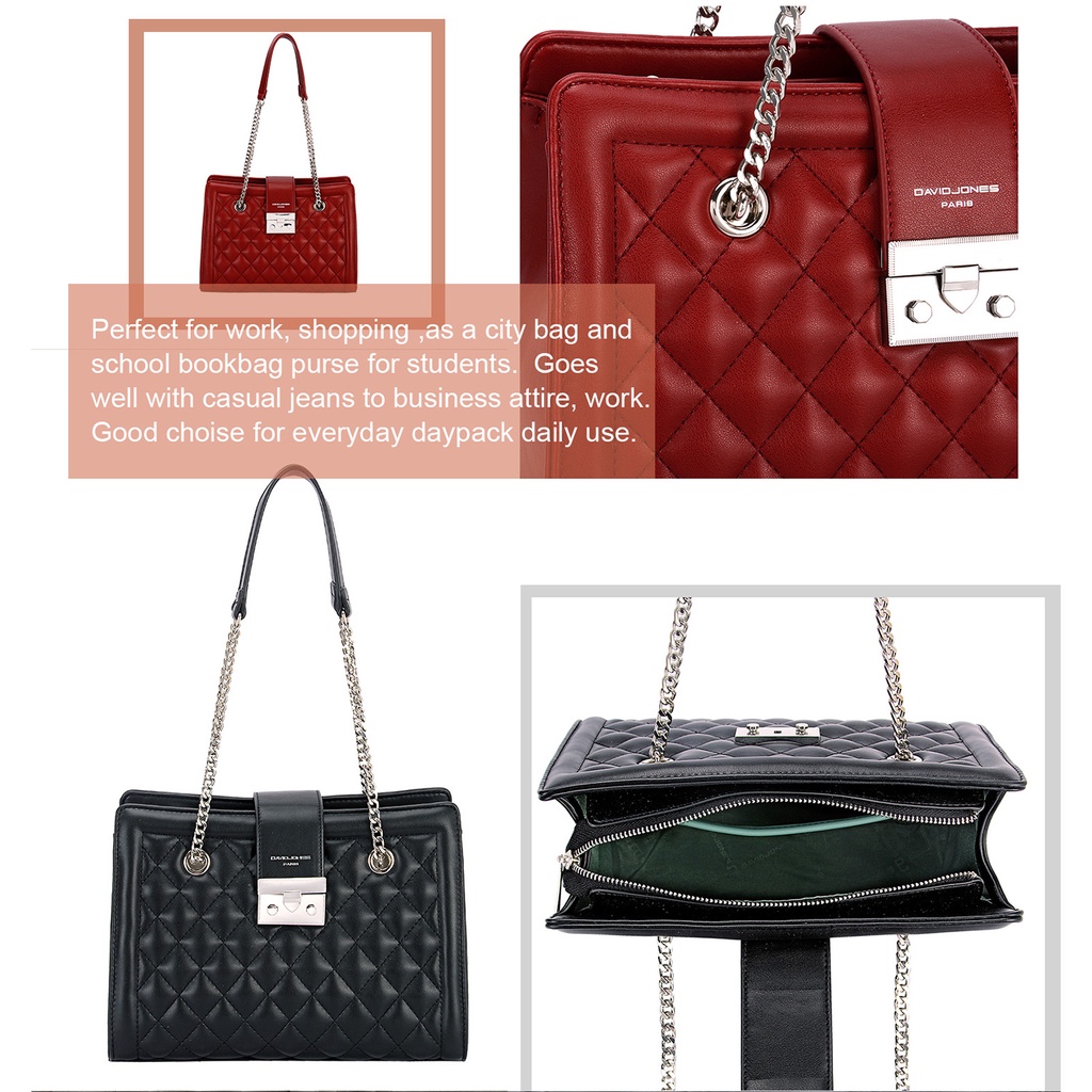 David Jones Paris กระเป๋าสะพายข้าง ทรงถัง ใส่โทรศัพท์ได้ แฟชั่นวินเทจ สำหรับผู้หญิง