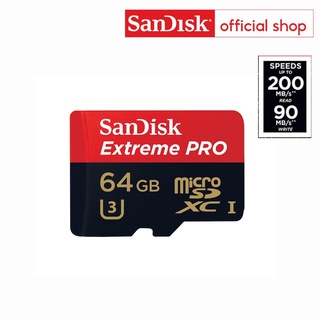 แหล่งขายและราคาSanDisk Extreme Pro microSDXC 64GB  A2 (SDSQXCU-064G-GN6MA) ความเร็วสูงสุด อ่าน 200MB/s เขียน 90MB/sอาจถูกใจคุณ