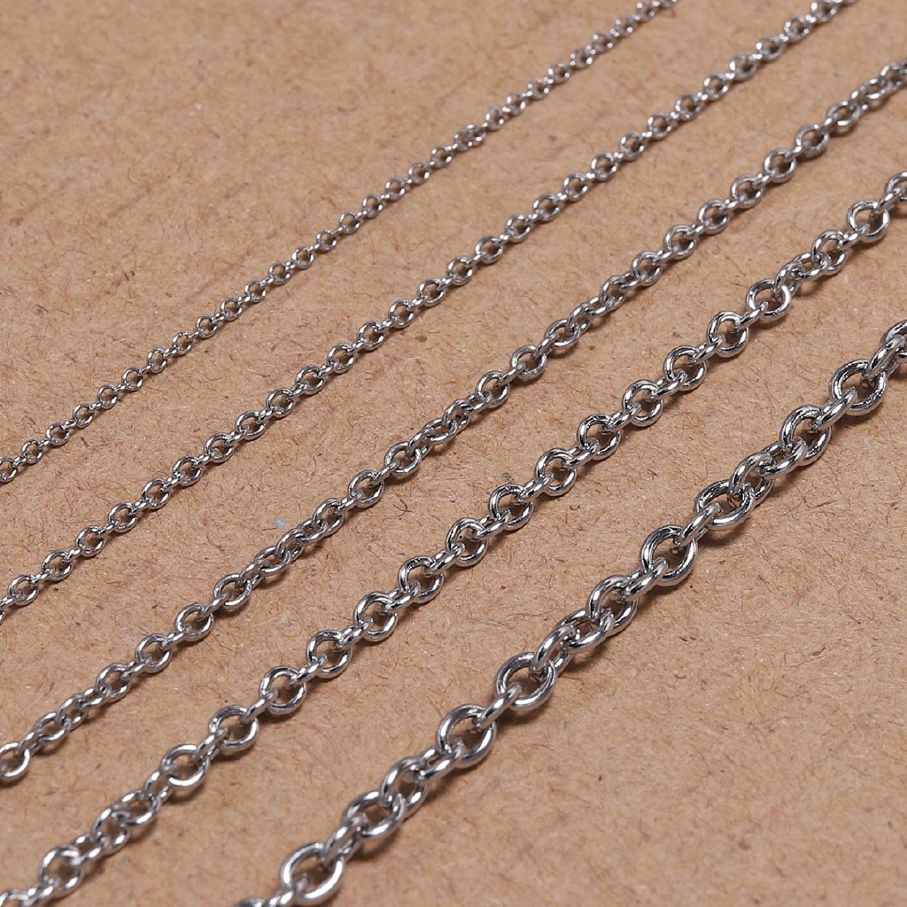 St.kunkka สร้อยคอสร้อยคอยาว 2/5M ต่อม้วนความหนา 1.2-3 มม. สร้อยคอสแตนเลสสำหรับเครื่องประดับ DIY