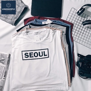 SALE 2022 เสื้อเรย่อน แขนกุด ลาย SEOUL ใส่สบาย