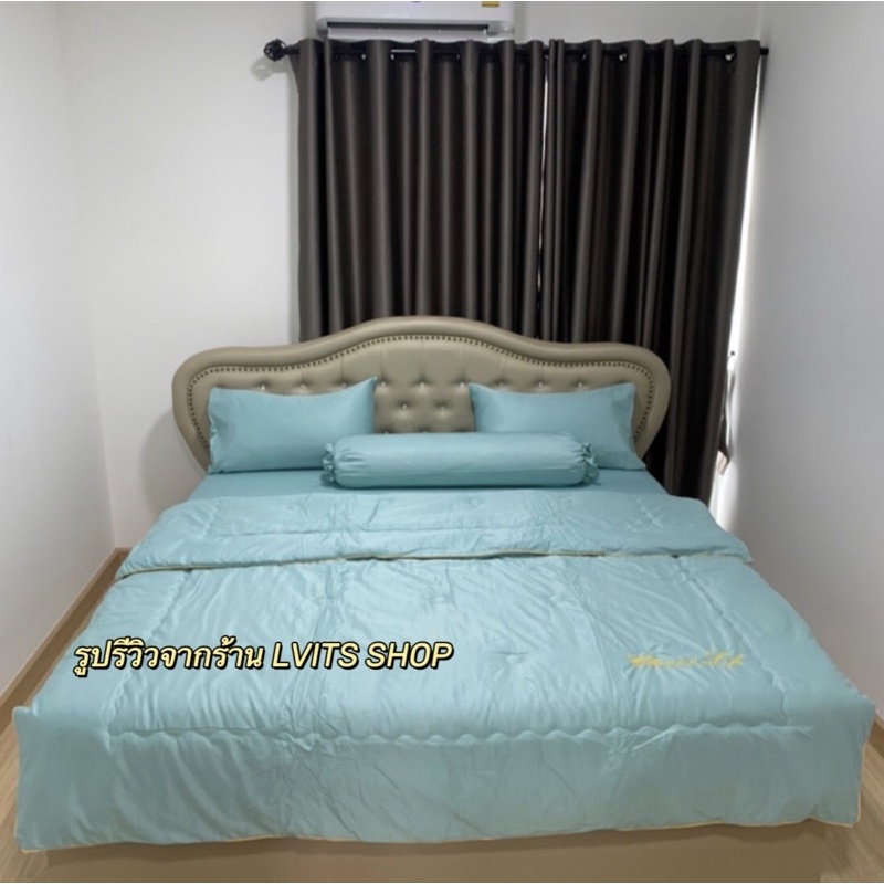 🔥SALE🔥ชุดเครื่องนอนเนื้อผ้าSatin100%  ครบชุด6ชิ้น ผ้าปู6ฟุต ผ้านวมผืนใหญ่เกือบ8ฟุต ทอ400เส้นด้าย รูปที่ 5