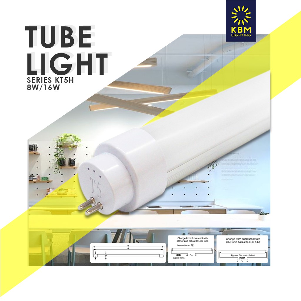 หลอดไฟ LED TUBE T5 รุ่น KT5H G5 NON-DIM by KBM LIGHTING