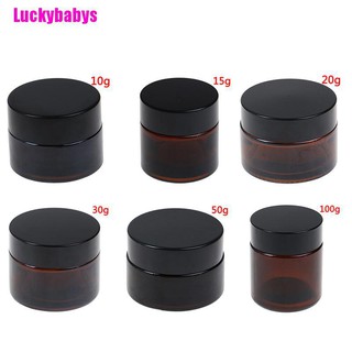 Luckybabys❉ ขวดโหลแก้ว สีเหลืองอําพัน สําหรับใส่ครีมอโรมา เทียน เครื่องสําอาง