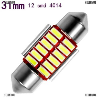 Hely❤หลอดไฟ LED 31 มม. 4014 12SMD C5W สําหรับติดตกแต่งภายในรถยนต์ 2 ชิ้น