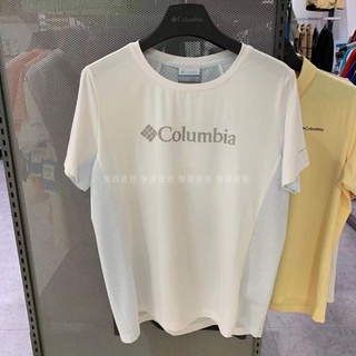 Columbia Columbia เสื้อยืดครึ่งแขนคอกลมแห้งเร็วระบายอากาศแห้งเร็วสําหรับสตรี