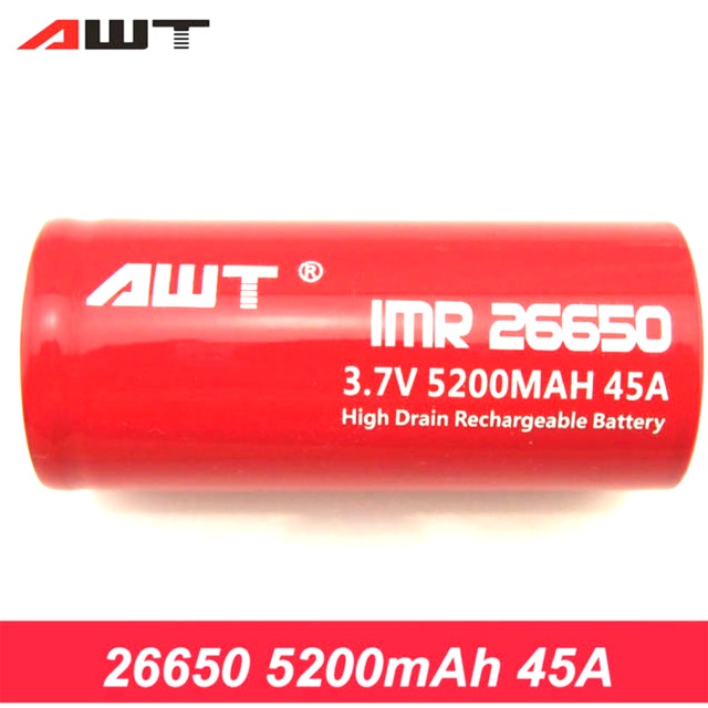 ถ่านชาร์จAWT 26650 5200mAh 3.7V(1ก้อน)ของแท้