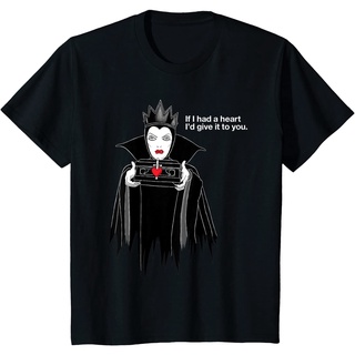 เสื้อยืดผ้าฝ้ายพรีเมี่ยม เสื้อยืด พิมพ์ลาย Disney Villains Evil Queen If I Had A Heart