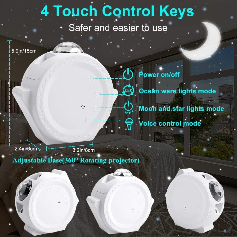 WiFi Starry Sky Night Light LED Galaxy Star Projector Moon Lamp ...
