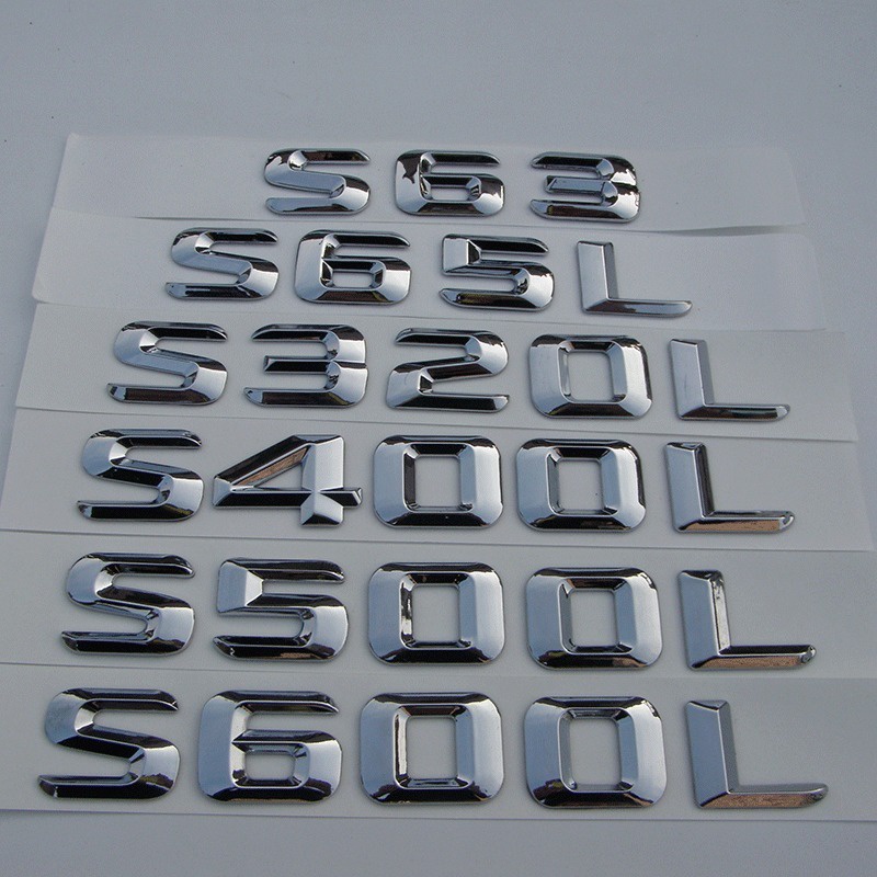 Mercedes-Benz S-Class S320L S350L S400L S500L S600L โลโก้รถตัวอักษร Wordmark โลโก้ด้านหลังหาง