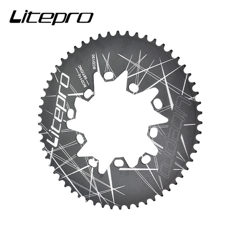 LitePro Oval Dual BCD Chainring ขนาด 110 และ 130 มม. เหมาะสำหรับจักรยานพับ พร้อม Crankset แบบ 54-58T