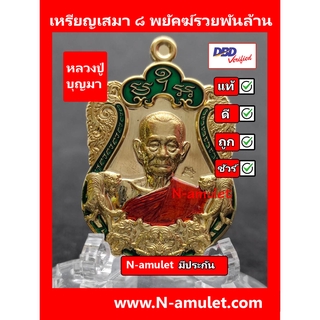 เหรียญหลวงปู่บุญมา รุ่น ๘ พยัคฆ์รวยพันล้าน เนื้อทองทิพย์ ลงยา สุ่มโค้ด