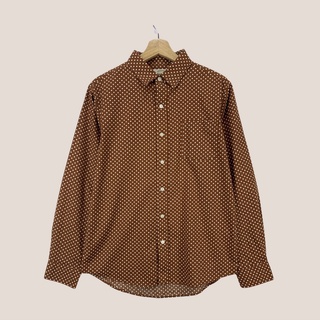 เสื้อ Browny ผ้าคอตต้อน100%เนื้อดี  เสื้อเชิ้ตทรงสวย UNISEX ลายจุดสวย แต่งกระเป๋าหน้า แพทเทิร์นดีมาก ผ้าดี