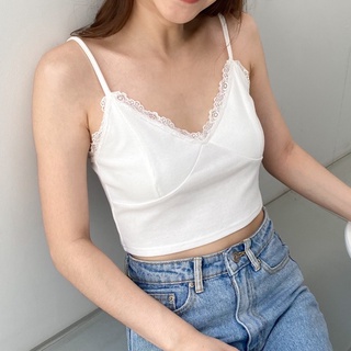 HAJIN.CO - RACE CAMI TOP (เสื้อสายเดี่ยว, เสื้อกล้าม, เสื้อสายเดี่ยวลูกไม้, เสื้อสายเดี่ยวครอป)