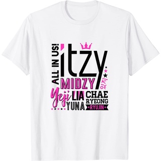 เสื้อยืดโอเวอร์ไซส์เสื้อยืด พิมพ์ลาย Itzy K-Pop Fans Group Fandom แฟชั่นยอดนิยม สําหรับเด็กผู้หญิงS-3XL