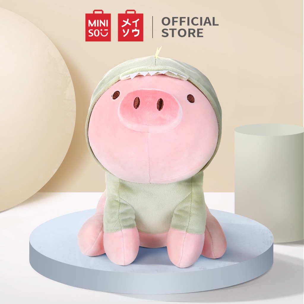 MINISO ตุ๊กตาน้องหมูไดโนเสาร์สวมฮู้ด