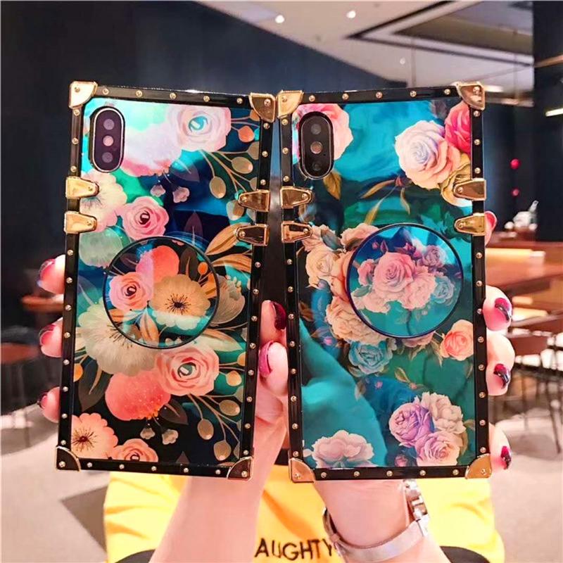 เคสโทรศัพท์ลายดอกไม้สีฟ้าสําหรับ vivo v 9 v 7/plus v5 y 85 y 66 y 67 nex a/s