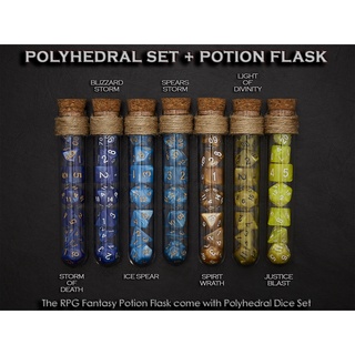 Potion Flask with Dice Set of 7 | ลูกเต๋า Dice For DnD D&amp;D MTG RPG TRPG เกมกระดาน บอร์ดเกม Game ไพ่ทาโรต์ Magic เมจิก