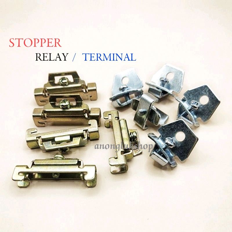 ราคา 1ตัว 👉👉 STOPPER สตอปเปอร์ รางรีเลย์ รางเทอร์มินอล ตัวล็อคหรือตัวเบรคไม่ให้อุปกรณ์บนร่างขยับ